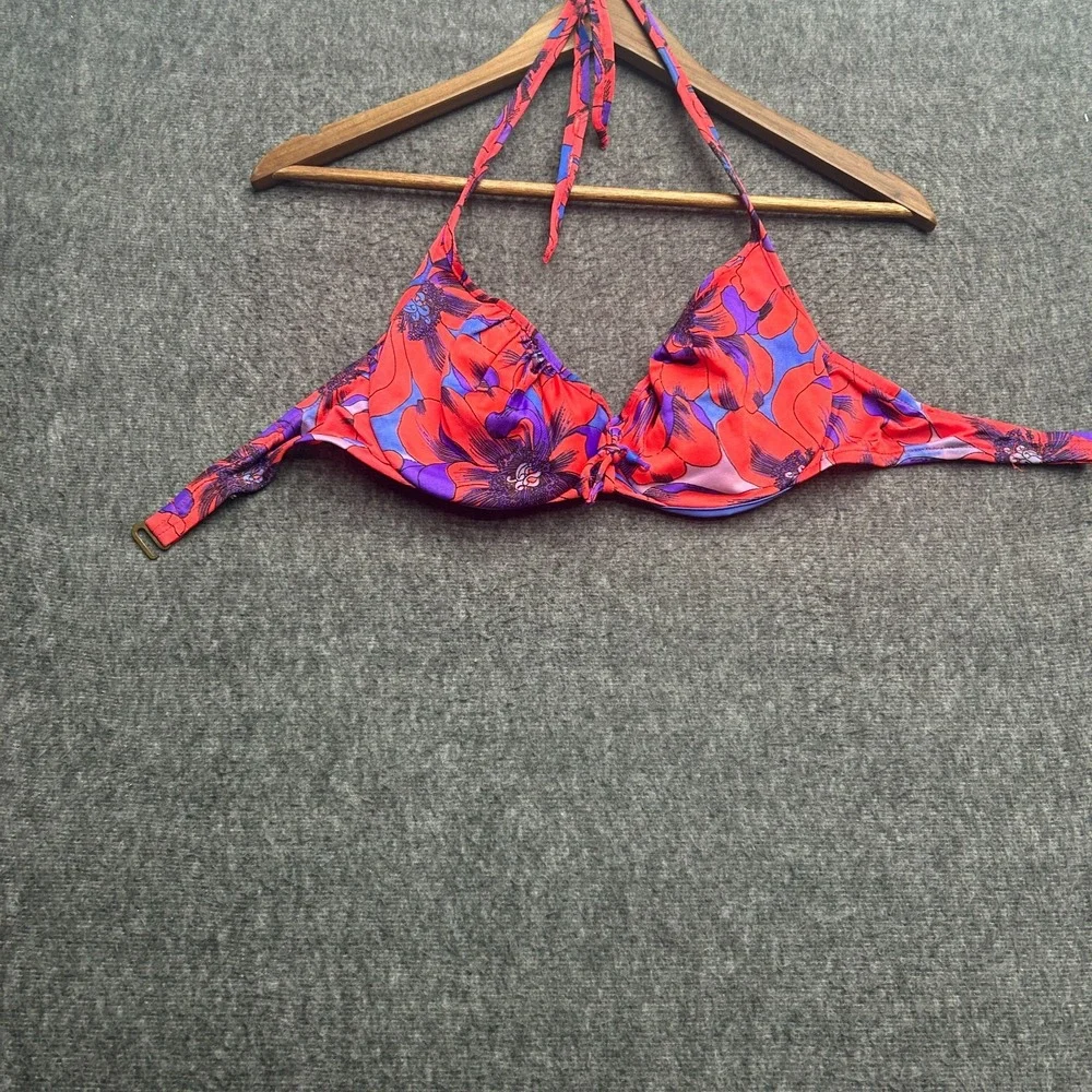 Vintage Vassarette Swim Top Mid‎ Mod Retro Floral Bikini 34C Top Munsingwear